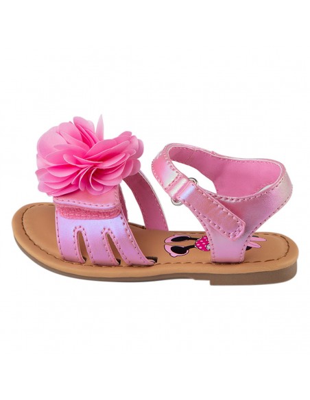 Sandalias con diseño de Minnie y flores para niña pequeña
