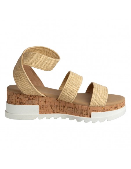 Sandalias Raffia Sandi con plataforma tipo cuña para mujer