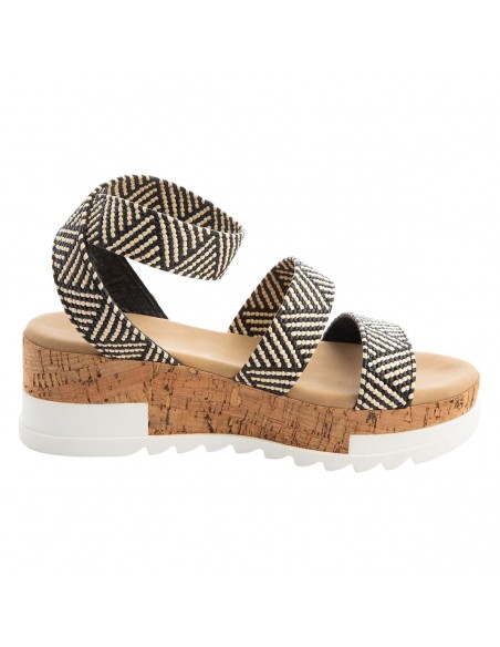 Sandalias Raffia Sandi con plataforma tipo cuña para mujer