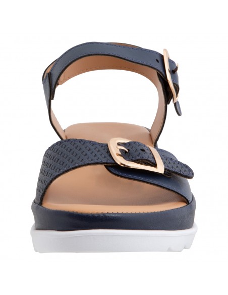 Sandalias planas con correa y ebilla para mujer
