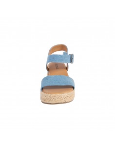 Sandalias Denim con taco tipo cuña para mujer 2