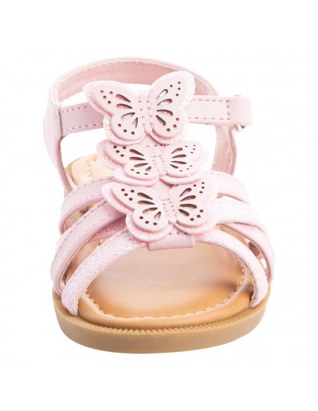 Sandalias planas con diseño de mariposa para niña pequeña