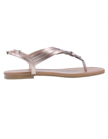 Sandalias planos de tiras trenzados Paprika para mujer