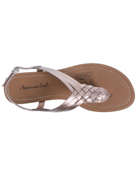 Sandalias planos de tiras trenzados Paprika para mujer