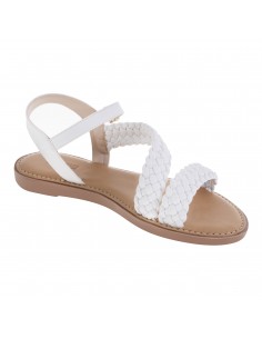 Sandalias planas tejidas para mujer