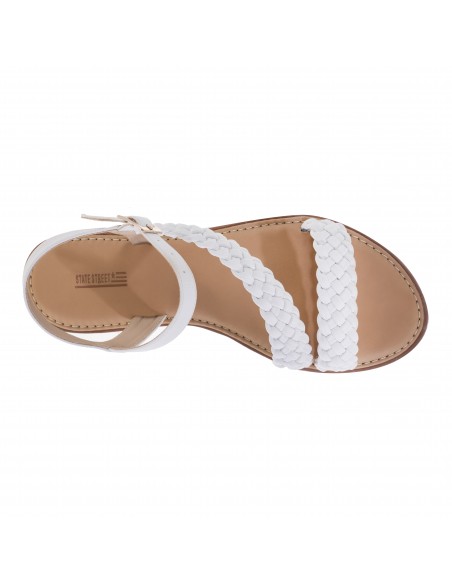 Sandalias planas tejidas para mujer
