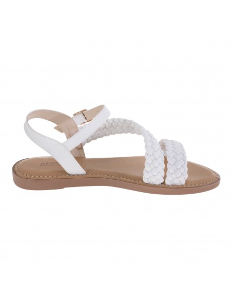 Sandalias planas tejidas para mujer
