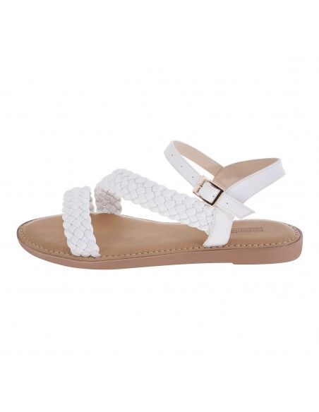 Sandalias planas tejidas para mujer