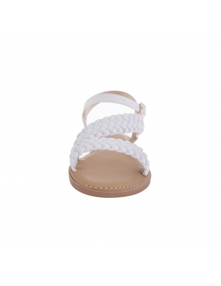Sandalias planas tejidas para mujer