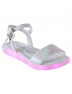 Sandalias planas con luces para niña pequeña