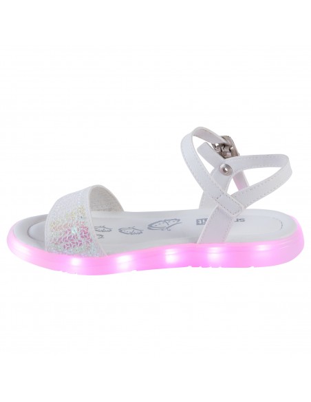 Sandalias planas con luces para niña pequeña