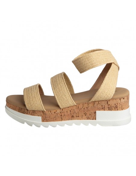 Sandalias Raffia Sandi con plataforma tipo cuña para mujer