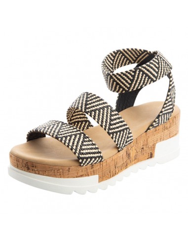 Sandalias Raffia Sandi con plataforma tipo cuña para mujer