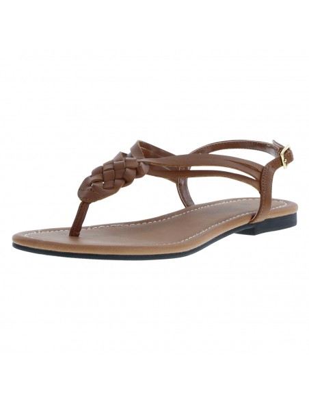 Sandalias planas de tiras trenzados Paprika para mujer
