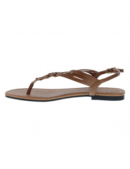 Sandalias planas de tiras trenzados Paprika para mujer