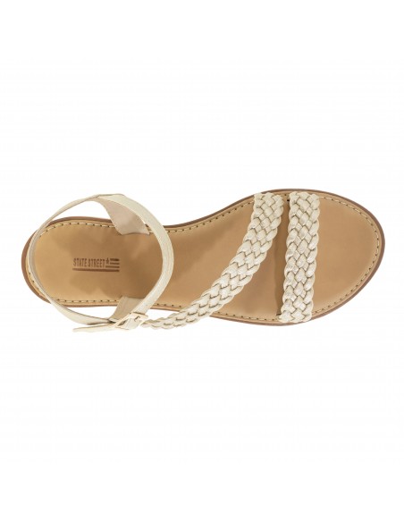 Sandalias planas tejidas para mujer