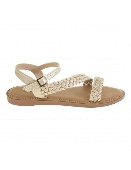Sandalias planas tejidas para mujer