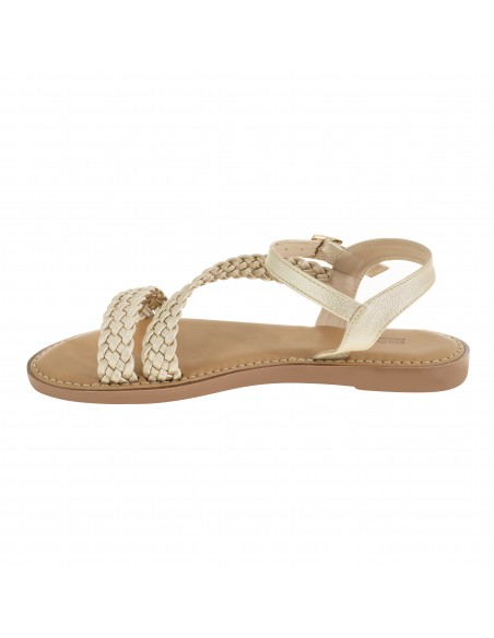 Sandalias planas tejidas para mujer