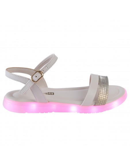 Sandalias planas con luces para niña
