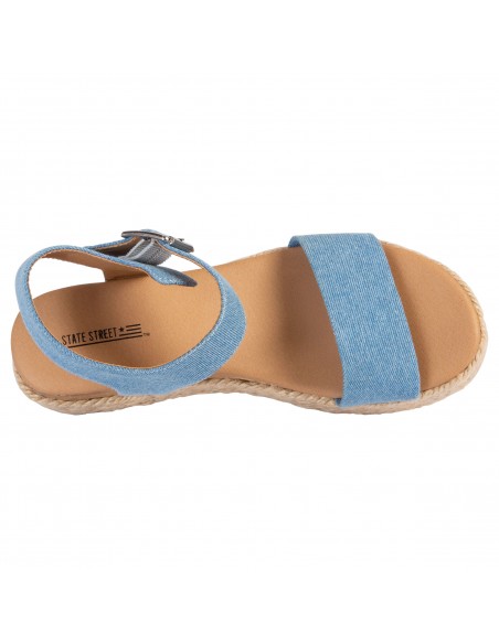 Sandalias Denim con taco tipo cuña para mujer