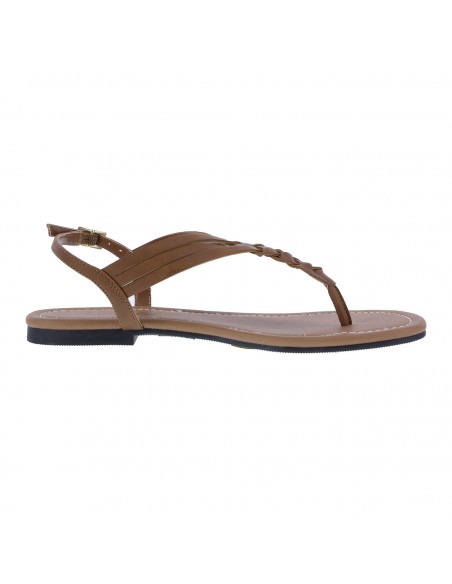 Sandalias planos de tiras trenzados Paprika para mujer