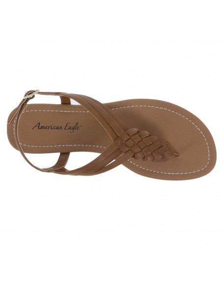 Sandalias planos de tiras trenzados Paprika para mujer