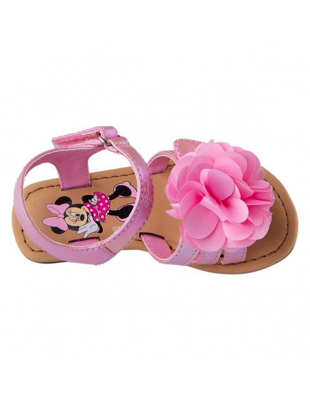 Sandalias con diseño de Minnie y flores para niña pequeña