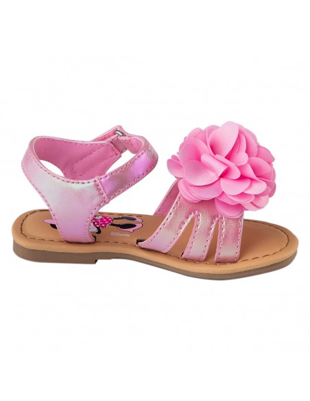 Sandalias con diseño de Minnie y flores para niña pequeña