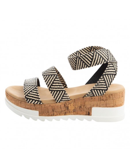 Sandalias Raffia Sandi con plataforma tipo cuña para mujer